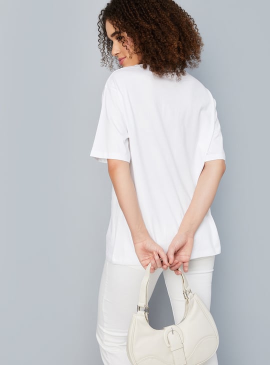 Women Boxy Fit Barbie Printed T-shirt