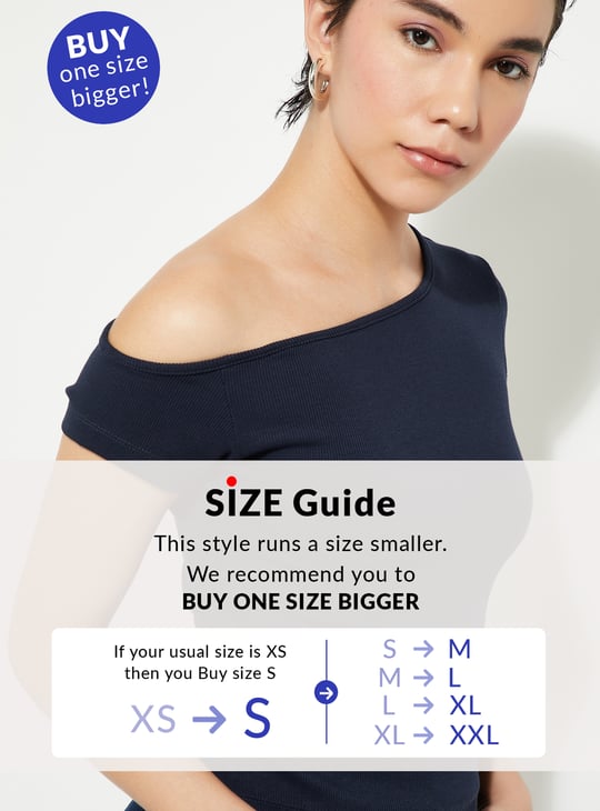 Women Solid One-shoulder Top