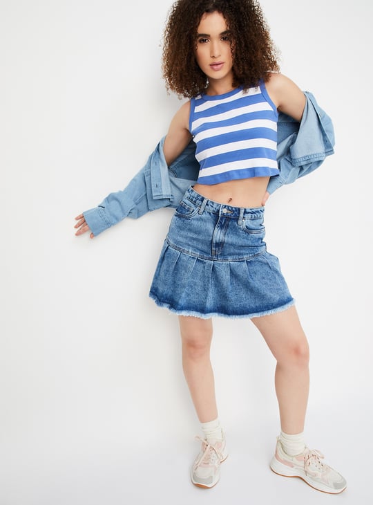 Women Striped Crop Tank Top