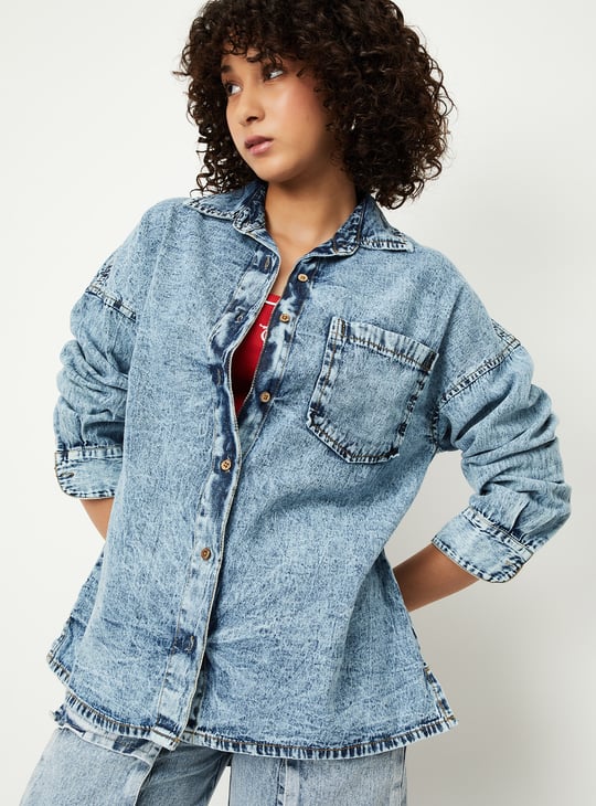 Women Washed Denim Shirt