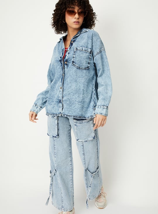 Women Washed Denim Shirt