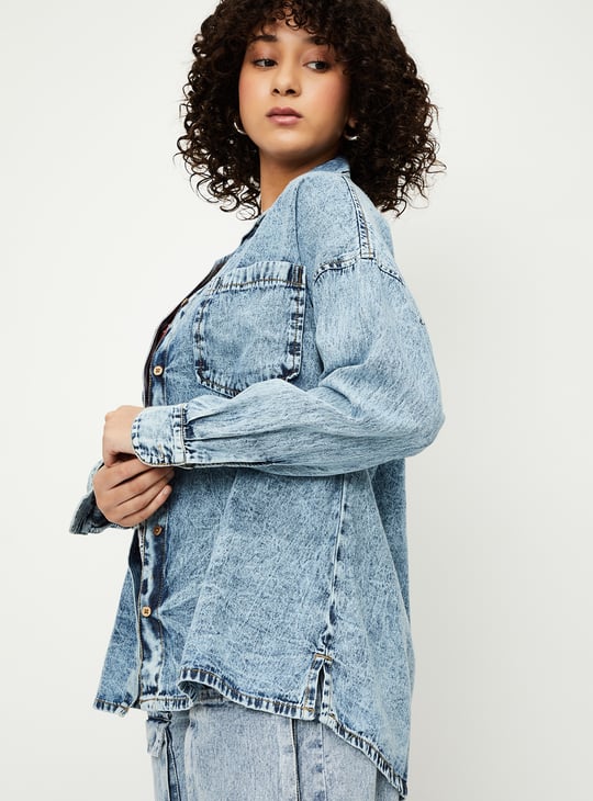 Women Washed Denim Shirt