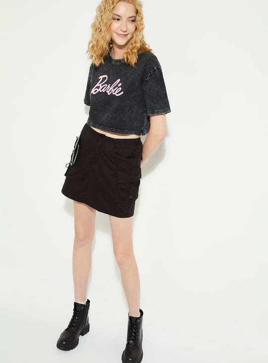 ALAYA F x URB_N Women Barbie Print Crop T-shirt