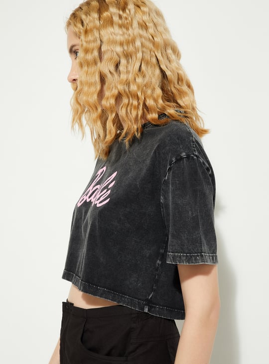 ALAYA F x URB_N Women Barbie Print Crop T-shirt