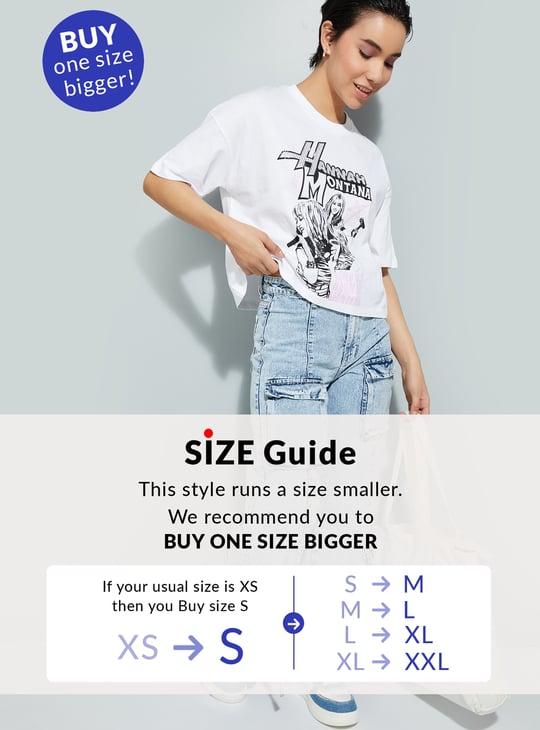 URB_N Women Hannah Montana Print Boxy Fit T-shirt
