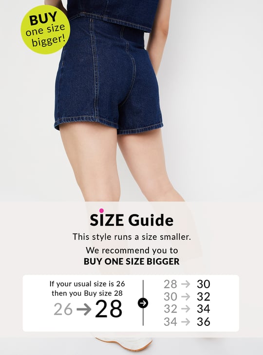 Women Solid Wrap Denim Skorts