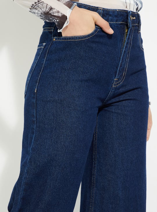 Women Rinsed Wide-Leg Jeans
