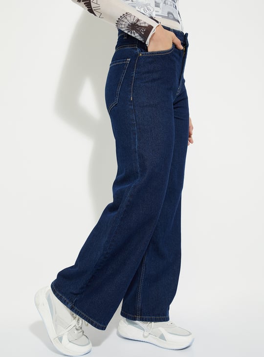 Women Rinsed Wide-Leg Jeans