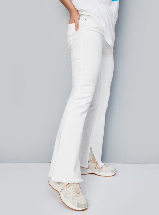 Women Solid Bootcut Jeans