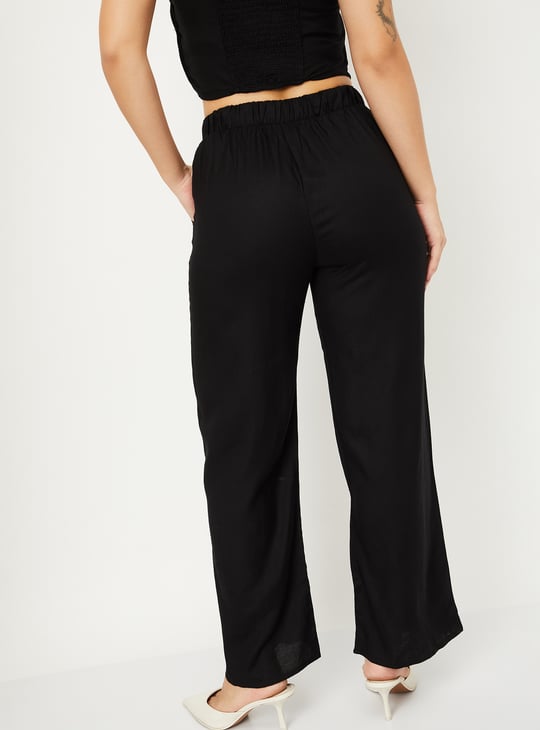 Women Embroidered Wide Leg Trousers