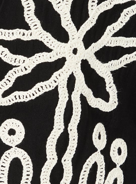 Women Embroidered Wide Leg Trousers