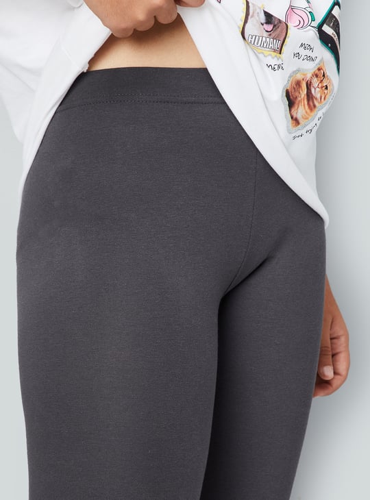 Girls Solid Skinny Fit Leggings