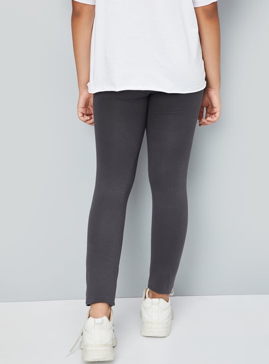 Girls Solid Skinny Fit Leggings