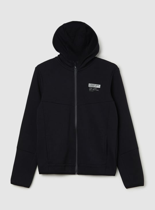 Boys Solid Sweatshirt Black Solid