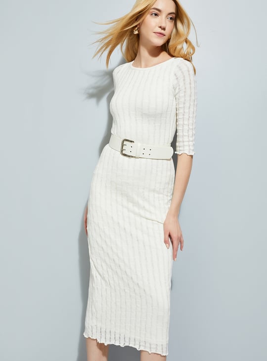 ALAYA F x URB_N Women Lace Bodycon Dress | Off White | Lace