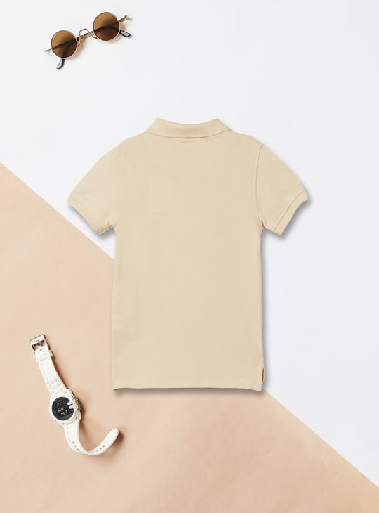 Boys Knit Polo T-shirt with Step Hem