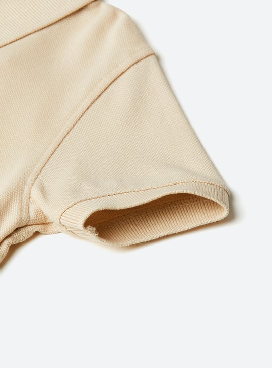 Boys Knit Polo T-shirt with Step Hem