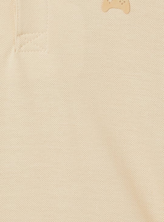 Boys Knit Polo T-shirt with Step Hem