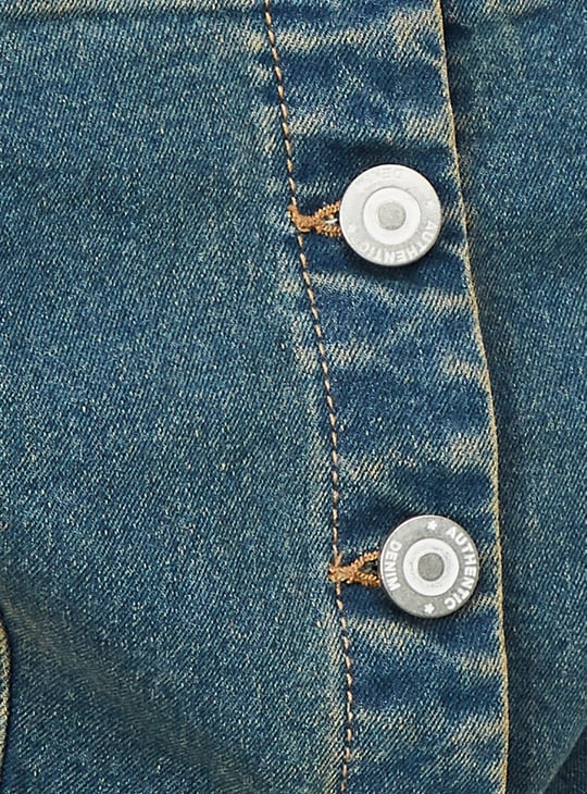 Women Washed Denim Tube Top