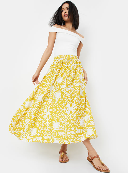 Women Printed Flared Skirt