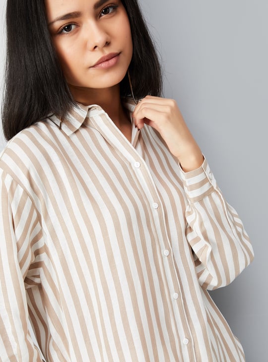 Women Striped Oversized Shirt