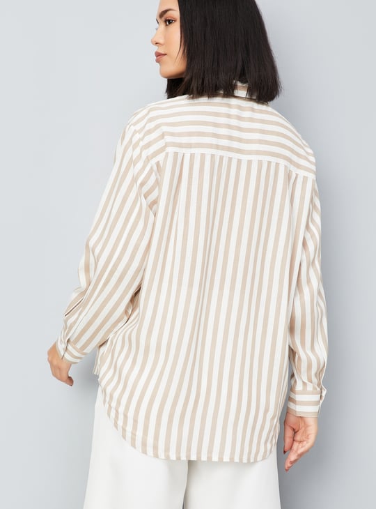 Women Striped Oversized Shirt