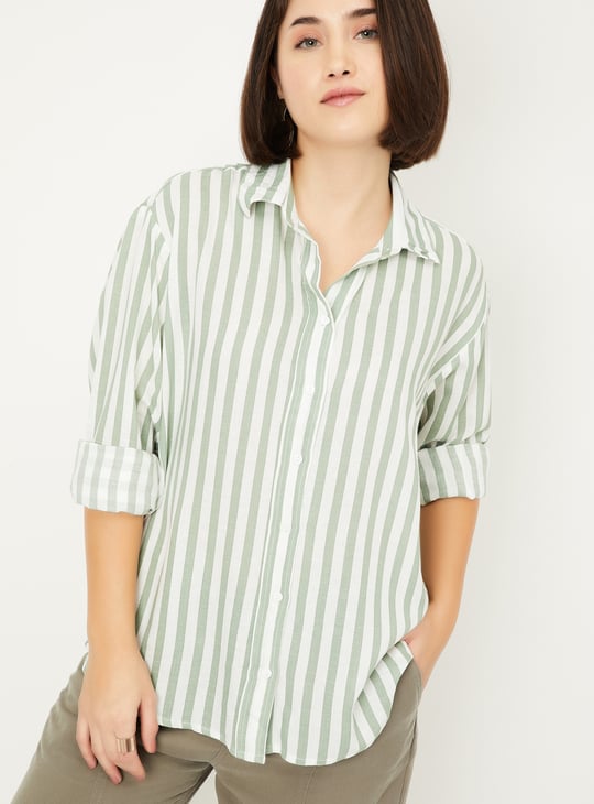 Women Striped Oversized Shirt