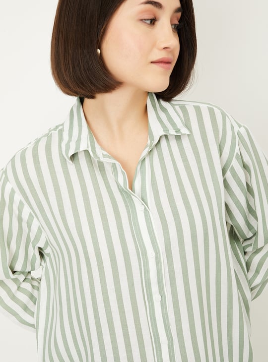Women Striped Oversized Shirt