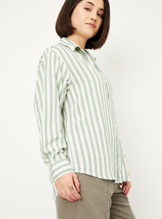 Women Striped Oversized Shirt