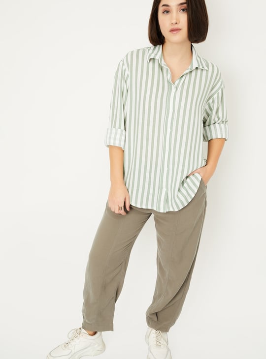 Women Striped Oversized Shirt