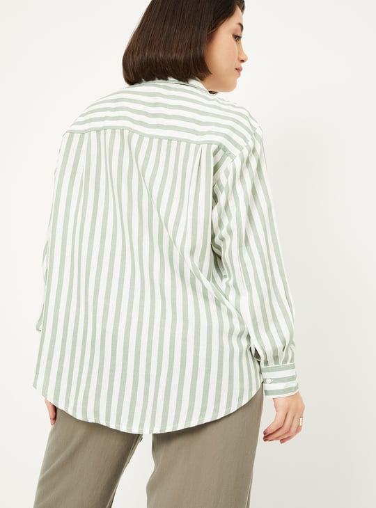 Women Striped Oversized Shirt