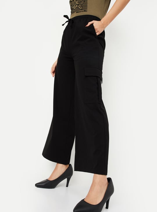 Women Solid Cargo Trousers