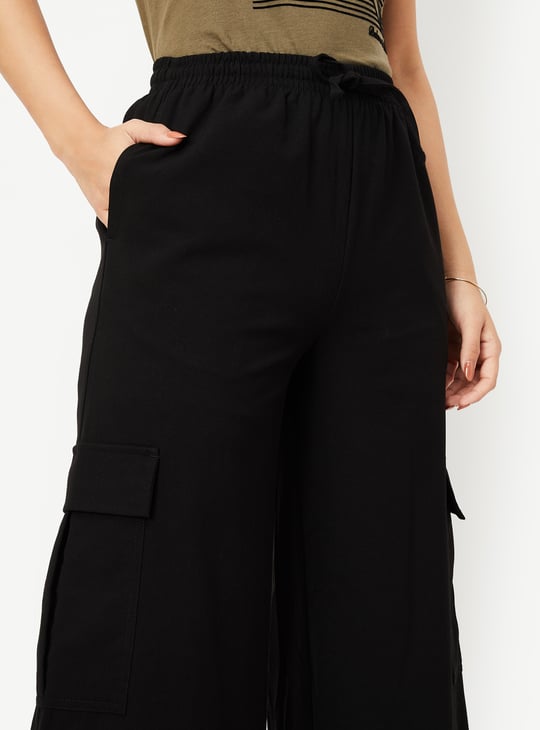 Women Solid Cargo Trousers