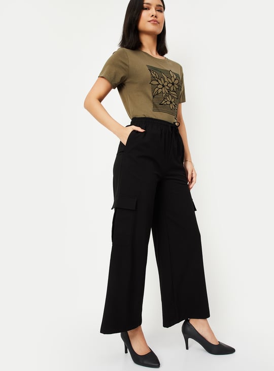 Women Solid Cargo Trousers