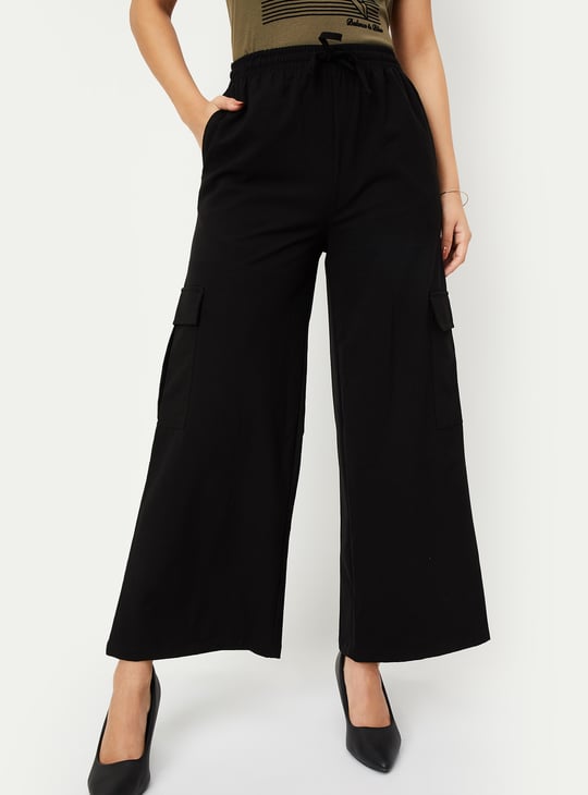 Women Solid Cargo Trousers