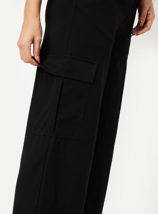 Women Solid Cargo Trousers