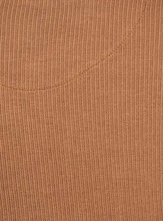 Men Ribbed Johnny Collar Polo T-shirt