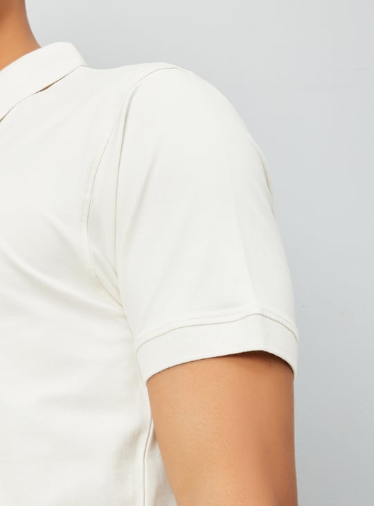 Men Solid Johnny Collar T-shirt