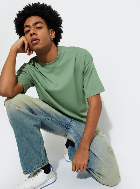 URB_N Men Solid Oversized T-shirt