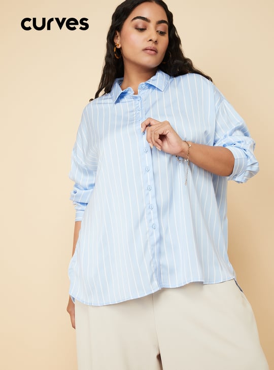 Women Striped Oversized Shirt