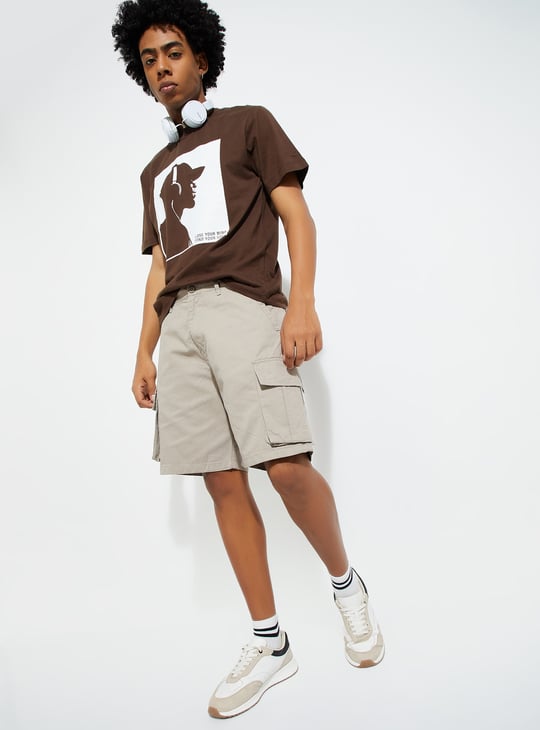 URB_N Men Solid Cargo Shorts