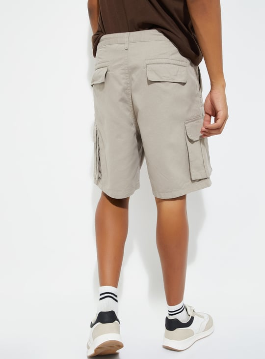 URB_N Men Solid Cargo Shorts