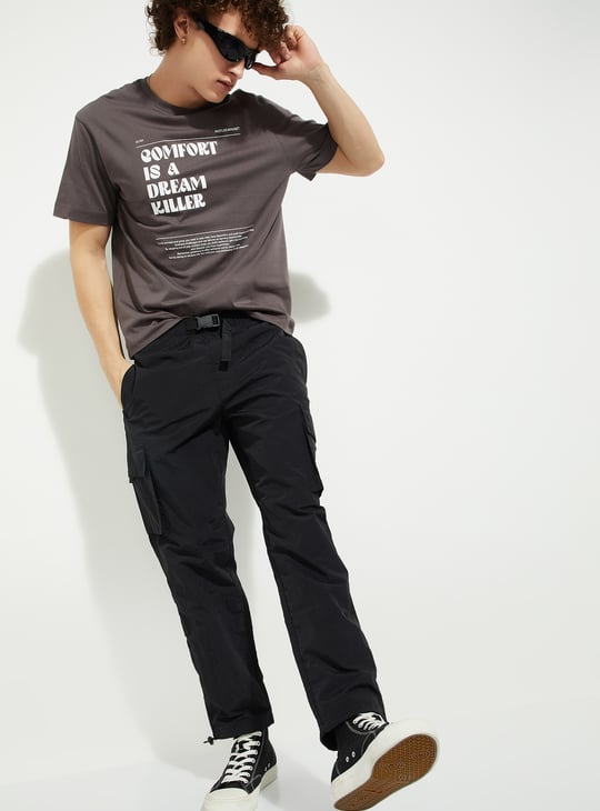 Cargo Pants Stylish Black Joggers Buy HIGHLANDER Men Regular Fit