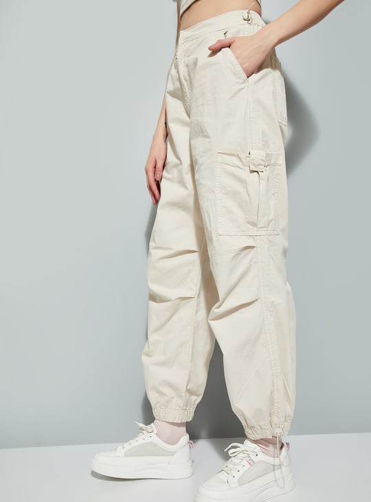 ALAYA F x URB_N Women Solid Parachute Pants