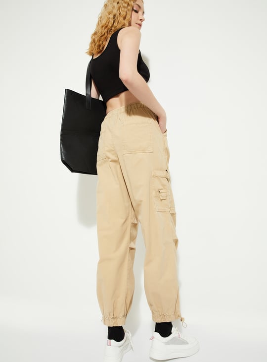 ALAYA F x URB_N Women Solid Parachute Pants