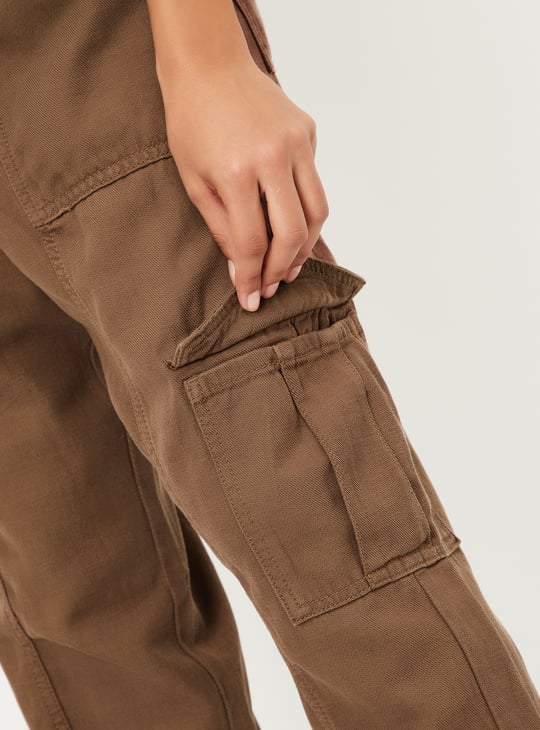 Women Textured Cargo Jogger Jeans