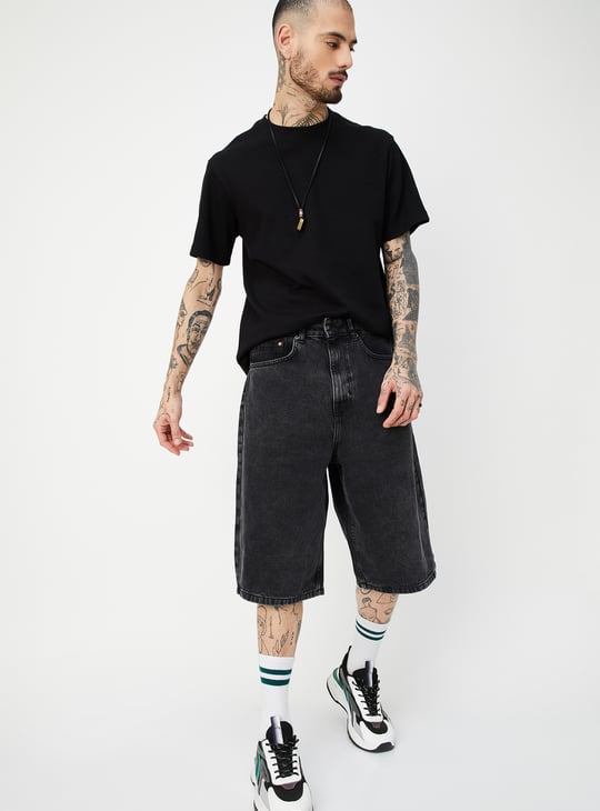 Men Washed Jorts | Black