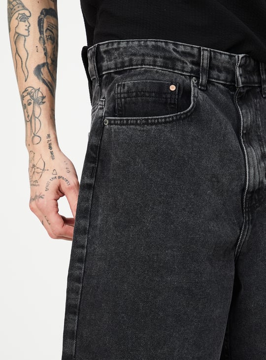 Men Washed Jorts | Black