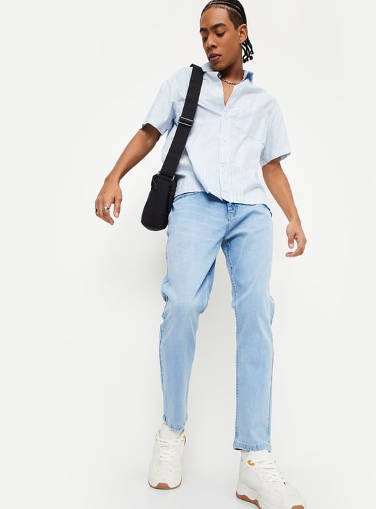 Men Washed Carrot Fit Jeans