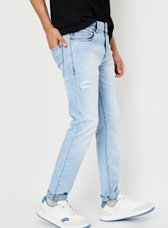 Men Washed Skinny Fit Jeans